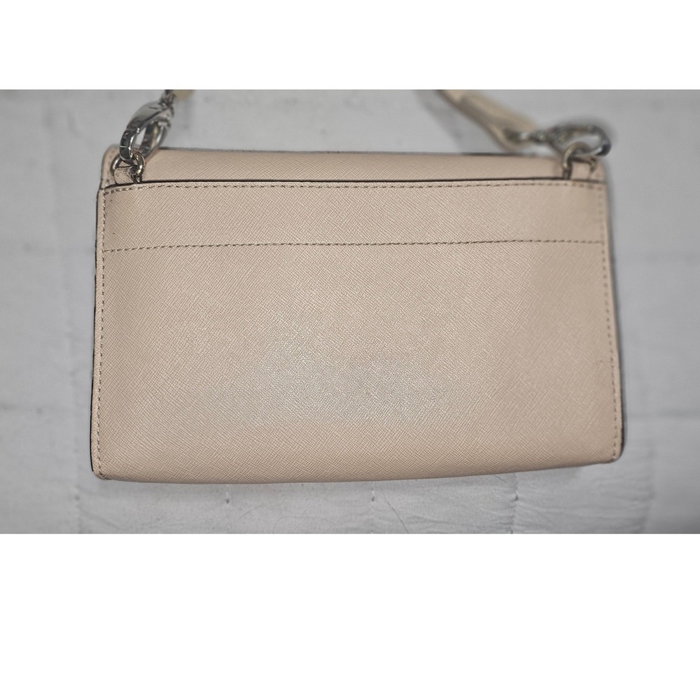 Michael Kors Beige Saffiano Leather Crossbody Wallet Bag with Removable Pouch - Picture 3 of 12